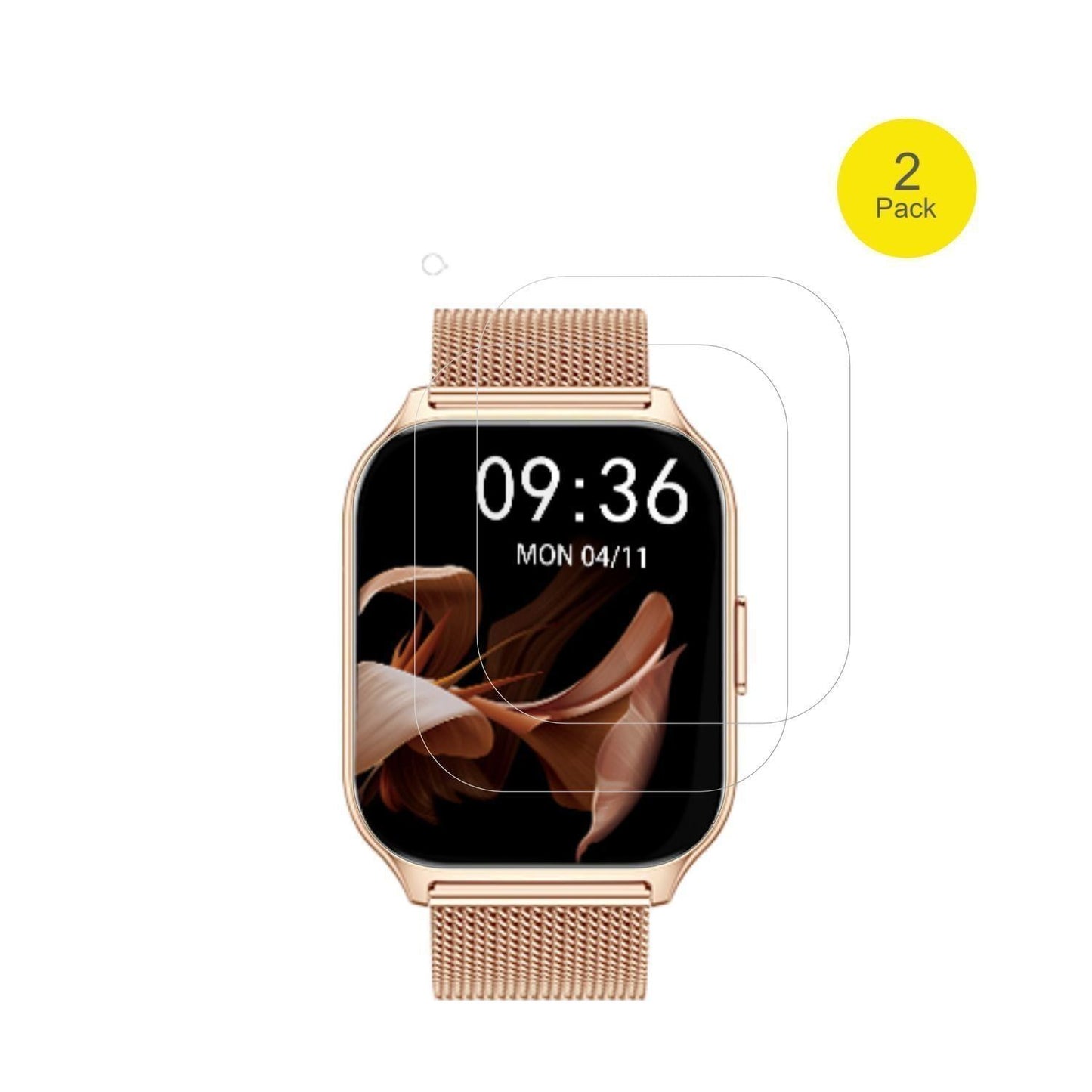2x 3D Full Cover Schutzfolie für APAUK Smartwatch  (2)