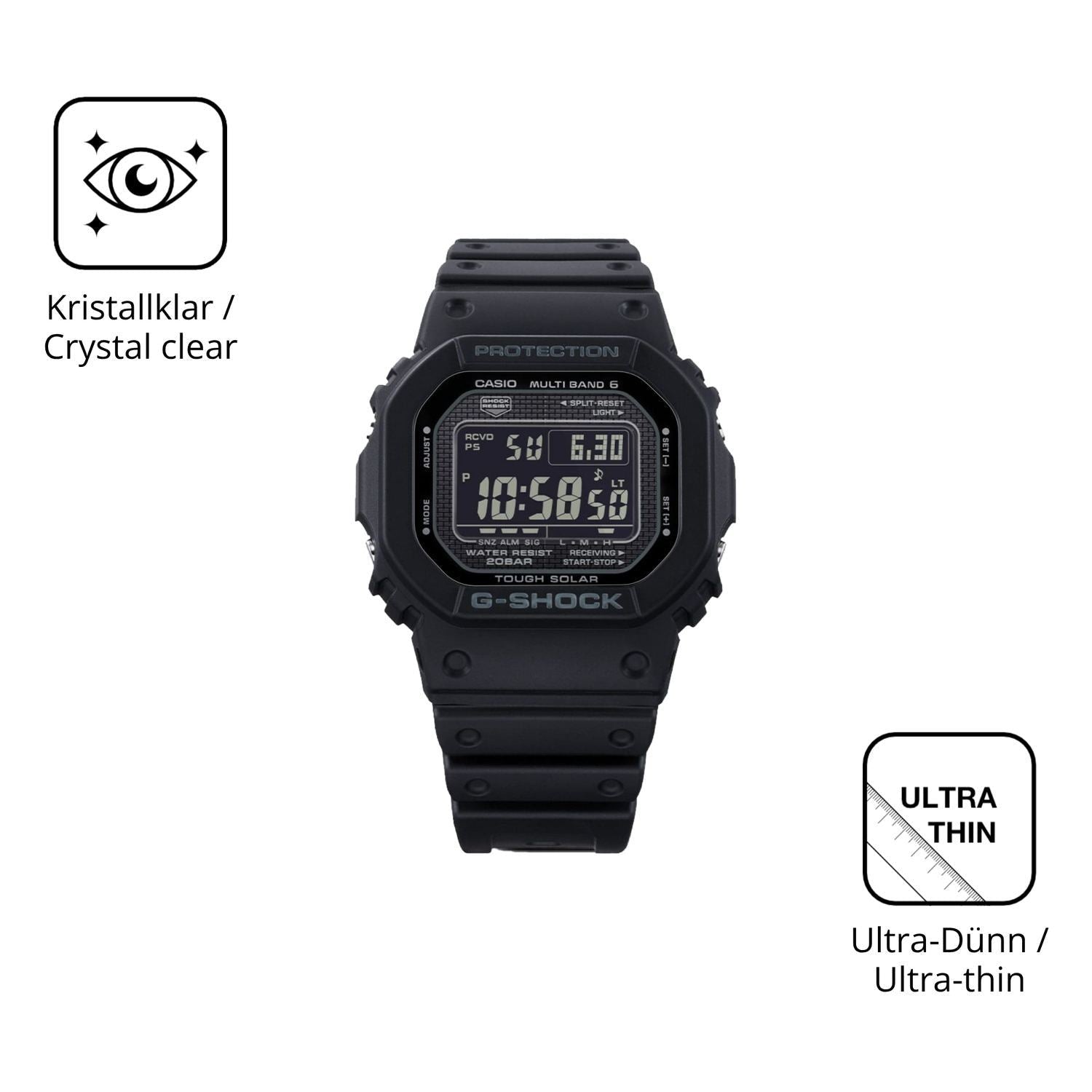 6x Schutzfolie klar für Casio G-Shock GW-5000-HS D (5)