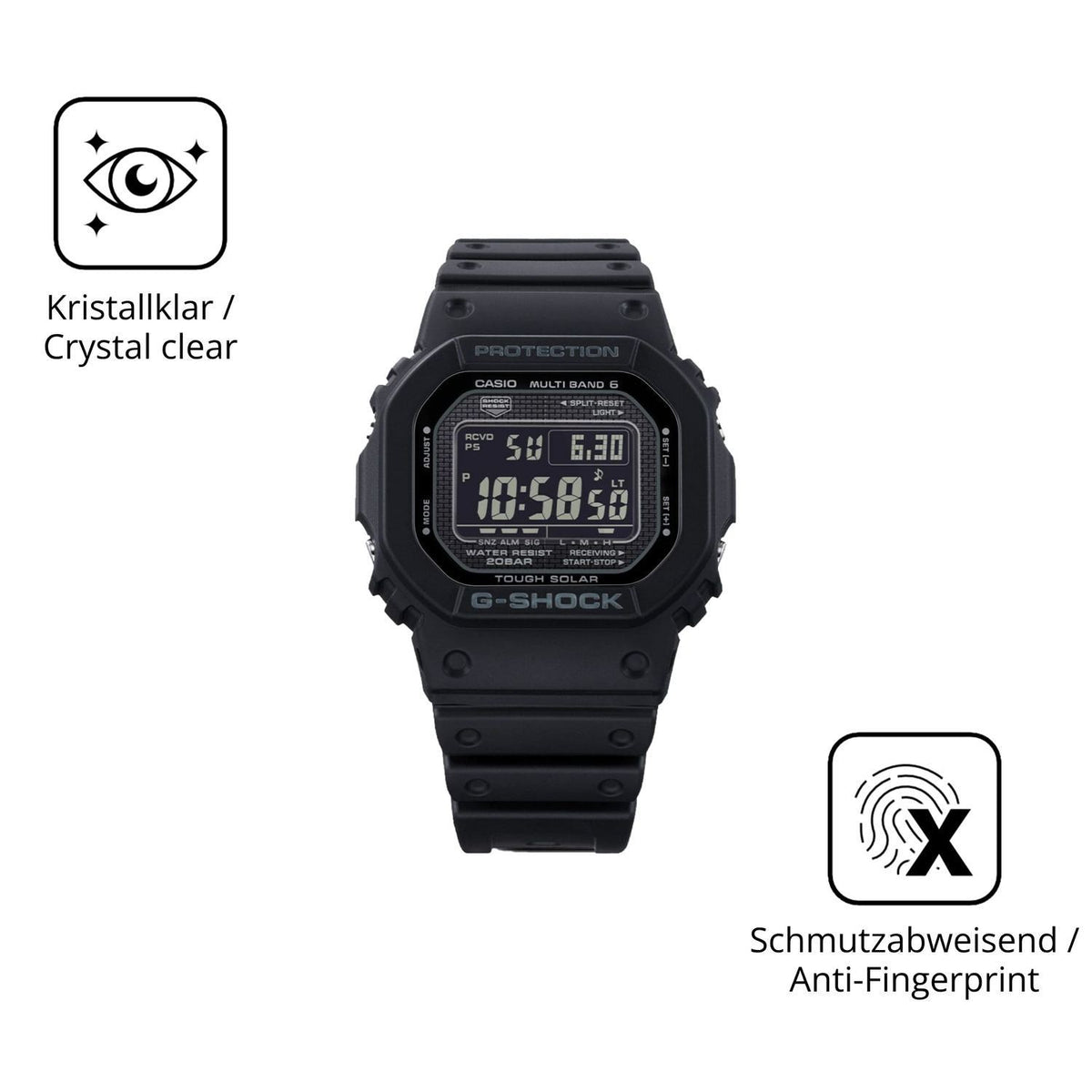 2x 9H Schutzfolie für Casio G-Shock GW-5000-HS Pan (5)