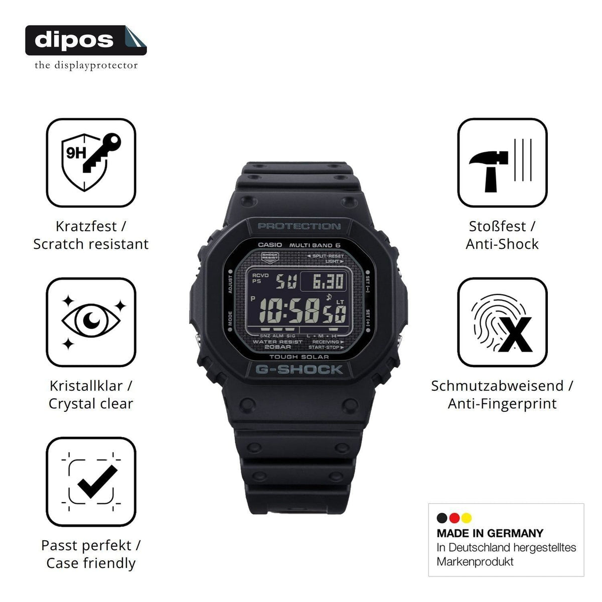 2x 9H Schutzfolie für Casio G-Shock GW-5000-HS Pan (7)