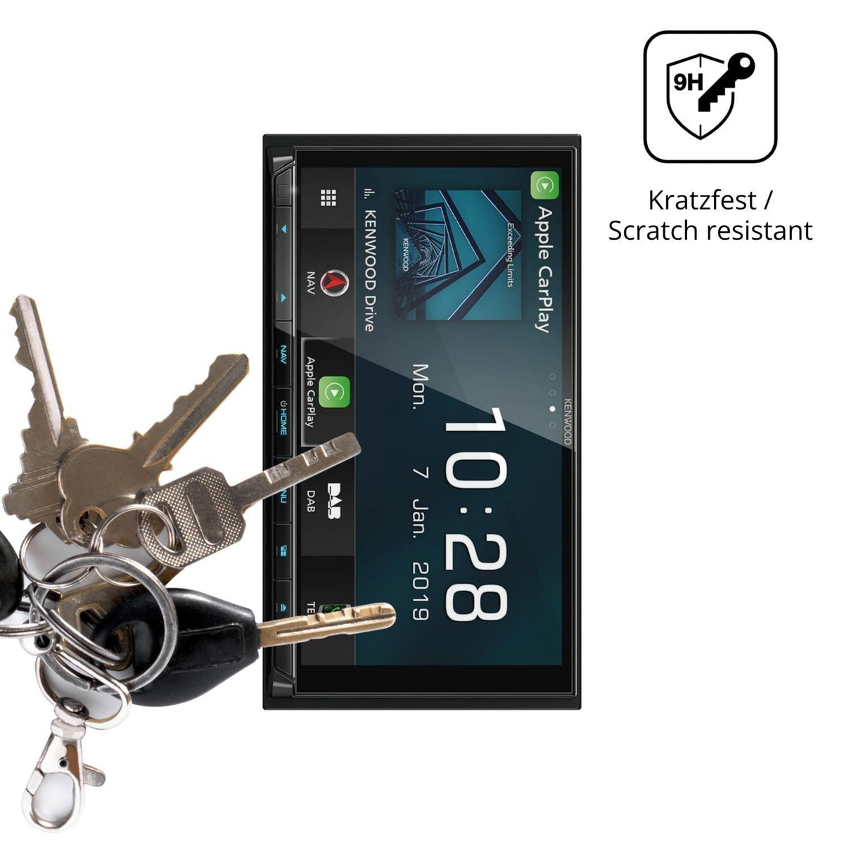 2x 9H Schutzfolie für Kenwood DNX9190DABS Panzerfo (3)