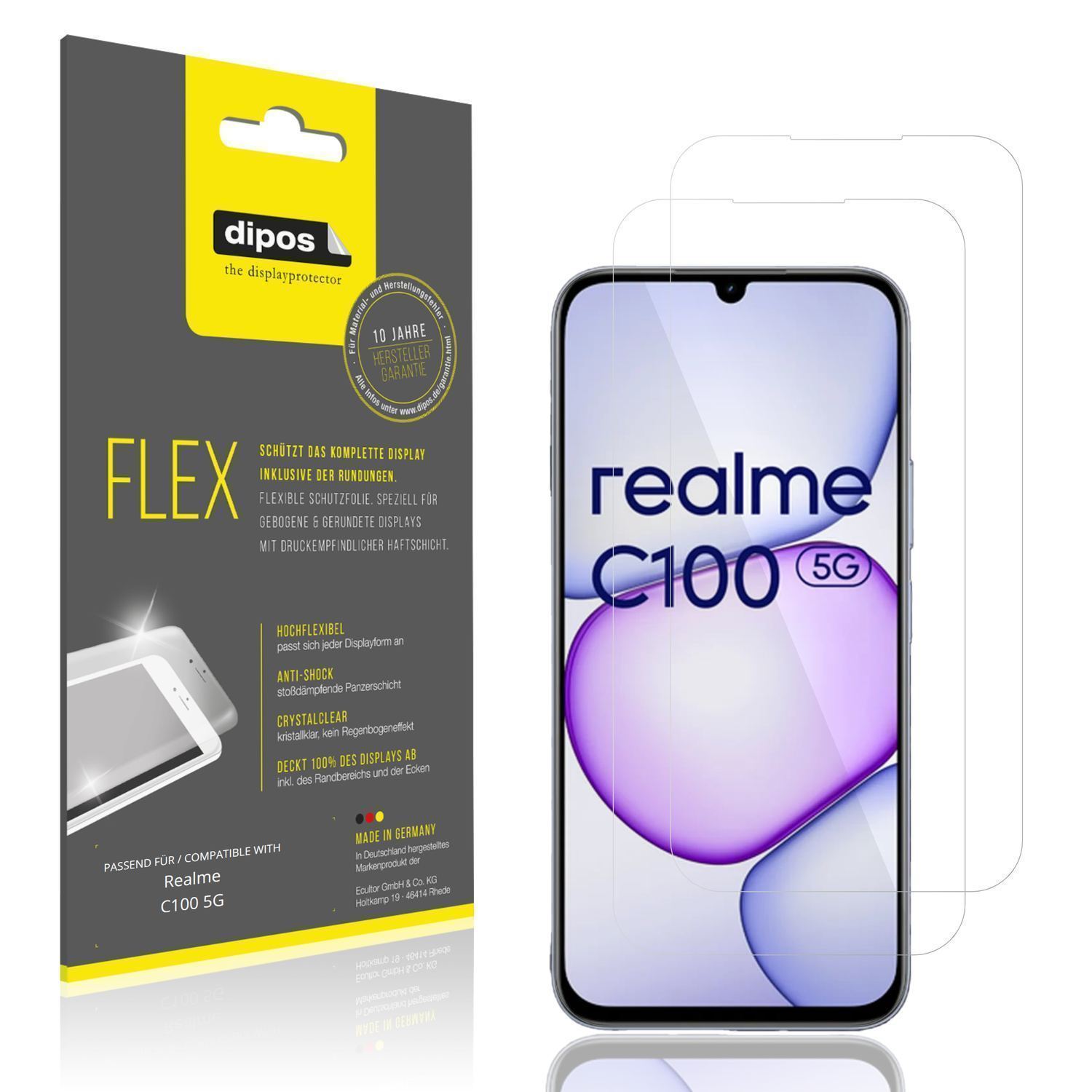 2x 3D Full Cover Schutzfolie für Realme C100 5G (1)