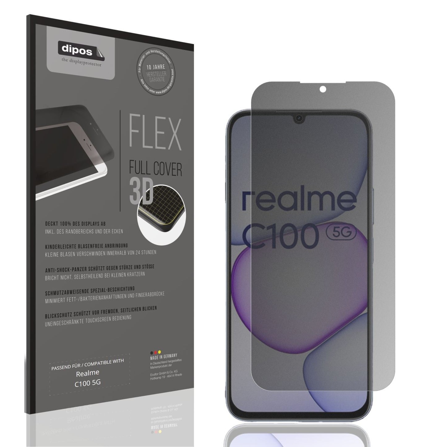 Full Cover Privacy Blickschutzfolie für Realme C10 (1)