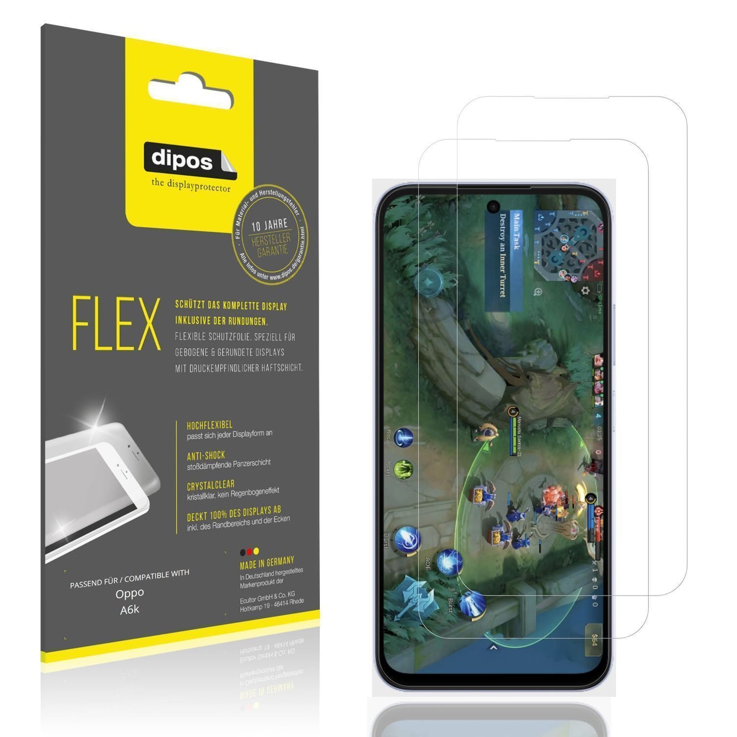 2x 3D Full Cover Schutzfolie für Oppo A6k (1)