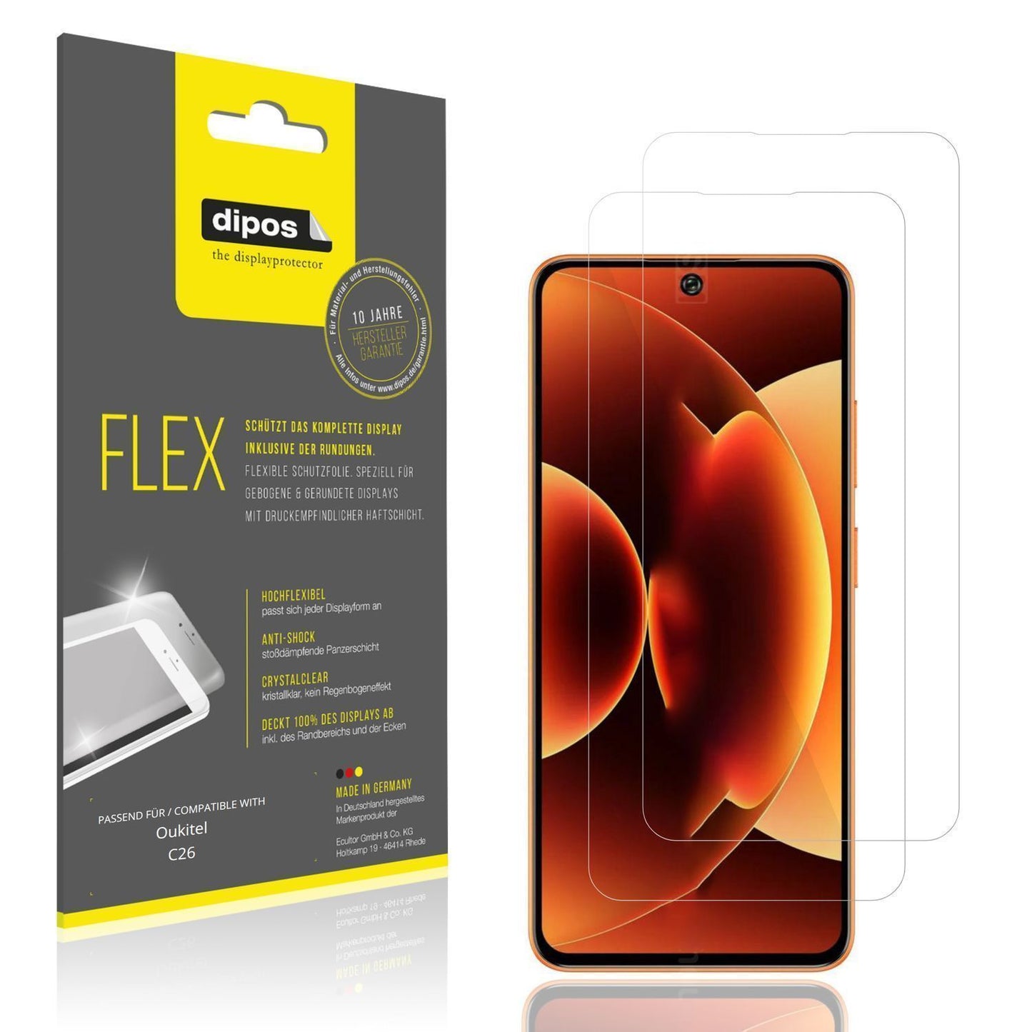 2x 3D Full Cover Schutzfolie für Oukitel C26 (1)