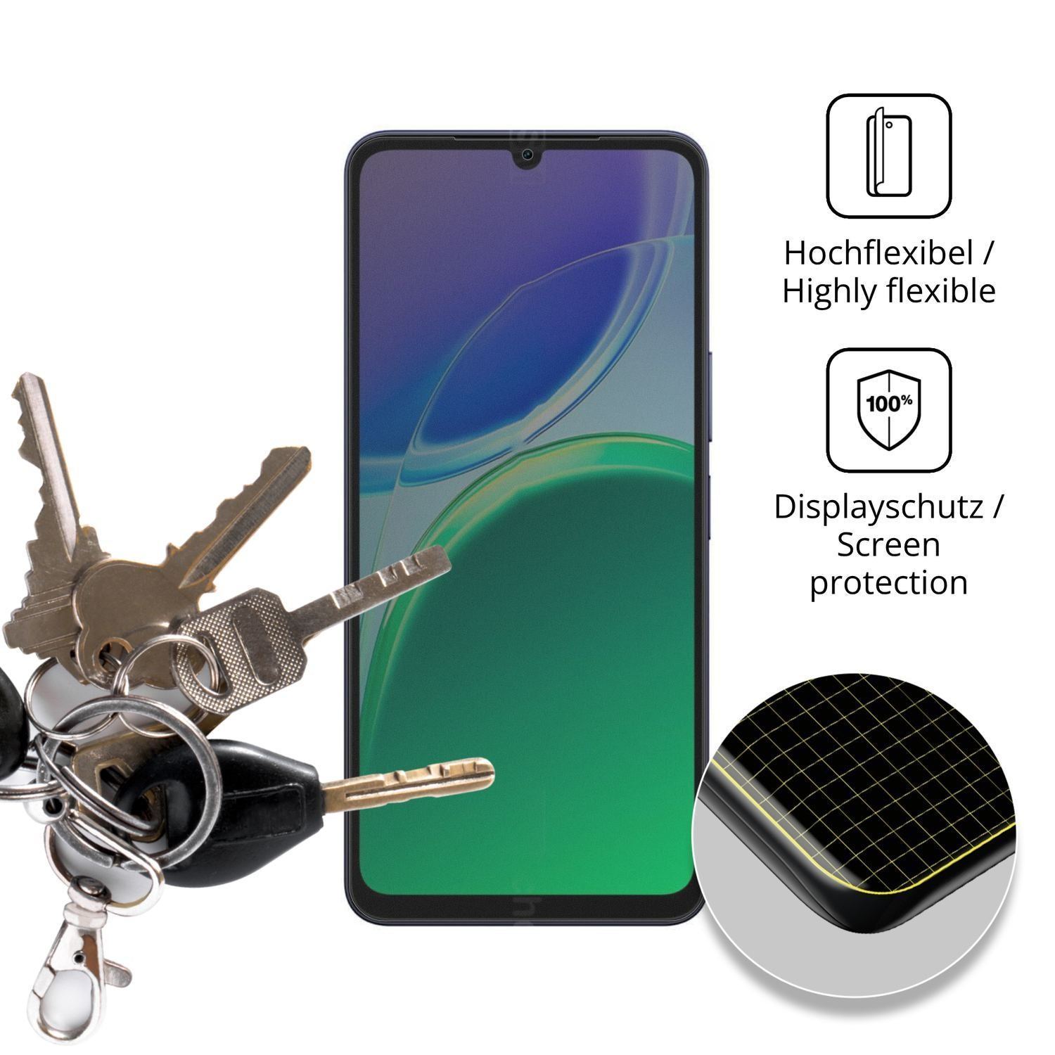 Full Cover Privacy Blickschutzfolie für Vivo Y21 5 (3)