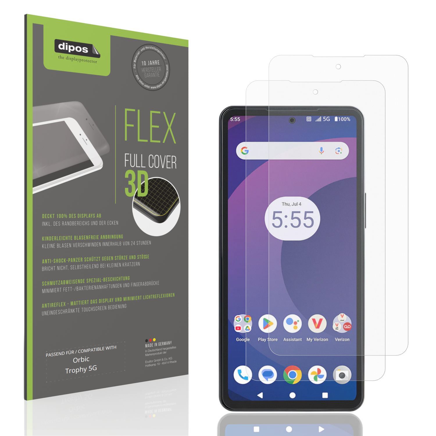2x Full Cover Schutzfolie matt für Orbic Trophy 5G (1)