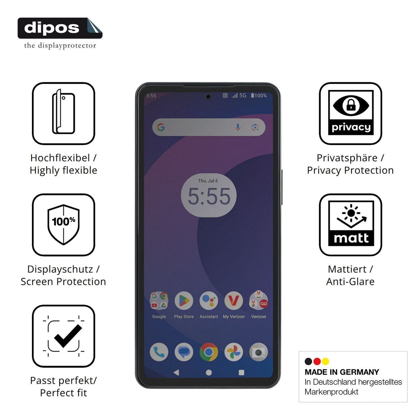 Full Cover Privacy Blickschutzfolie für Orbic Trop (5)
