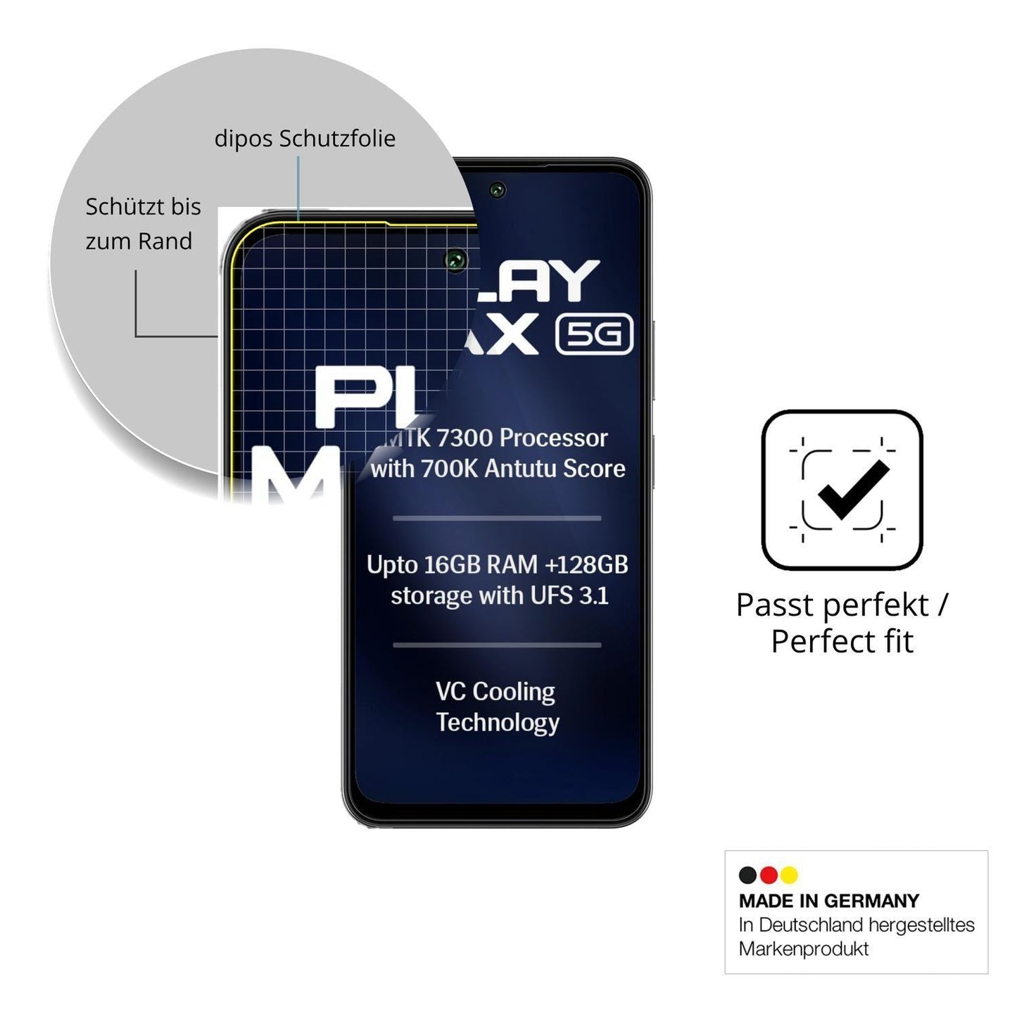 2x 3D Full Cover Schutzfolie für Lava Play Max (6)