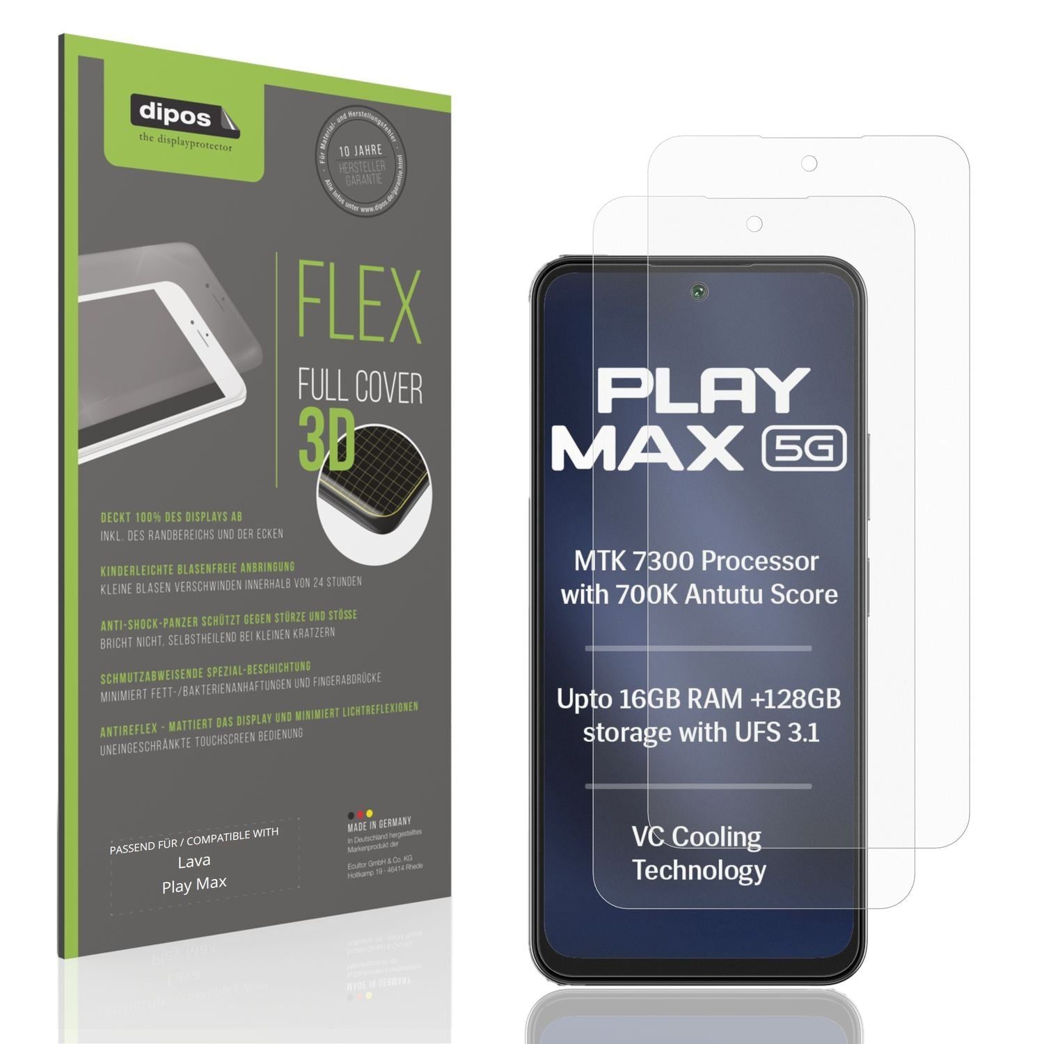 2x Full Cover Schutzfolie matt für Lava Play Max (1)