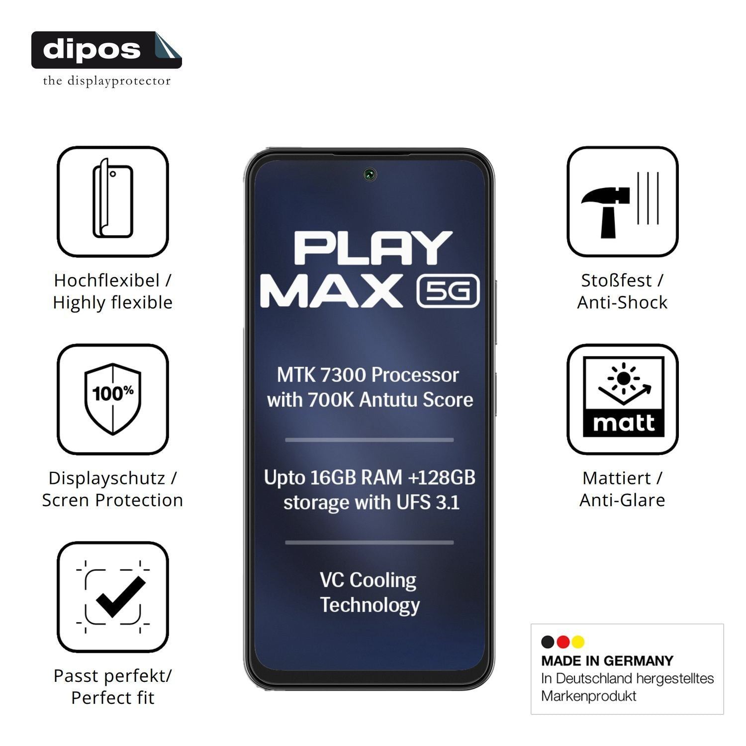 2x Full Cover Schutzfolie matt für Lava Play Max (7)