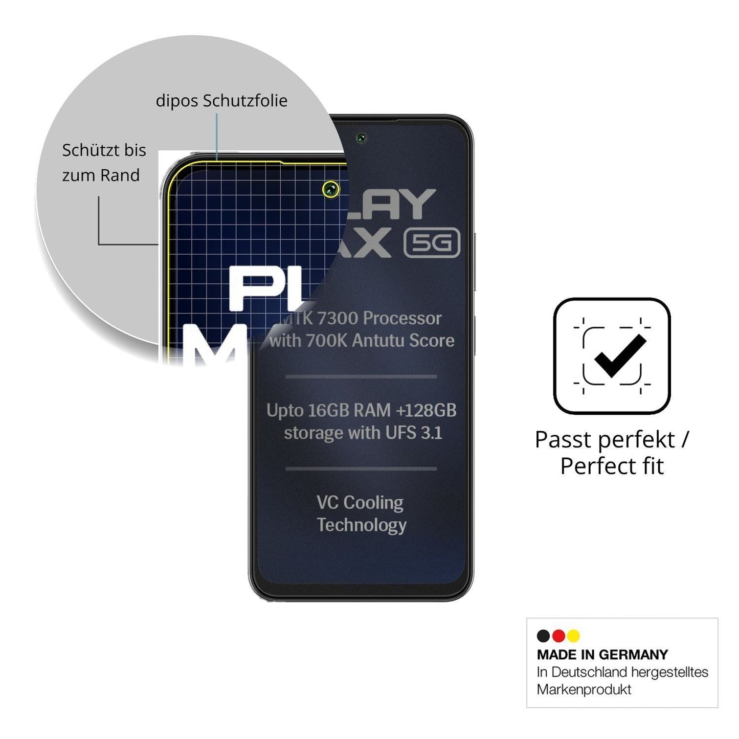 Full Cover Privacy Blickschutzfolie für Lava Play  (4)