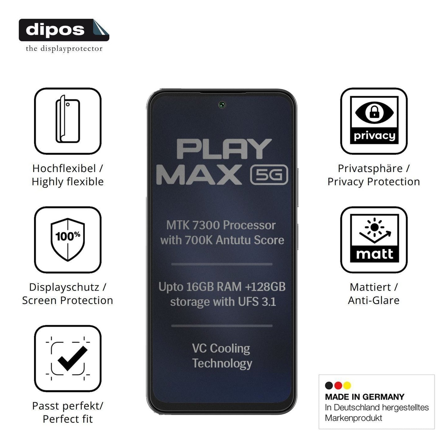 Full Cover Privacy Blickschutzfolie für Lava Play  (5)