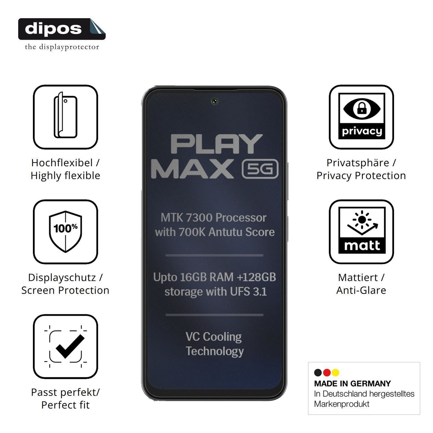 Full Cover Privacy Blickschutzfolie für Lava Play  (5)