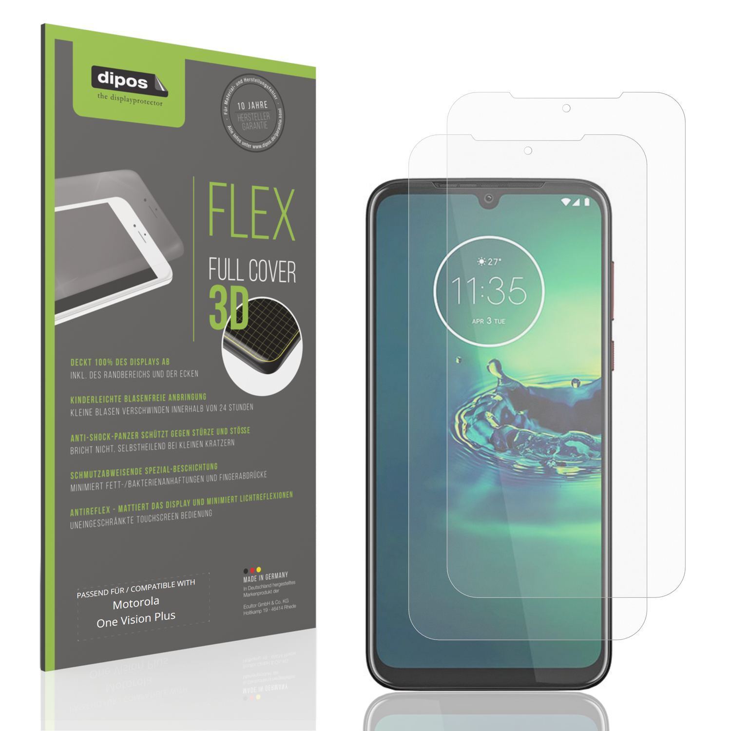 2x Full Cover Schutzfolie matt für Motorola One Vi (1)