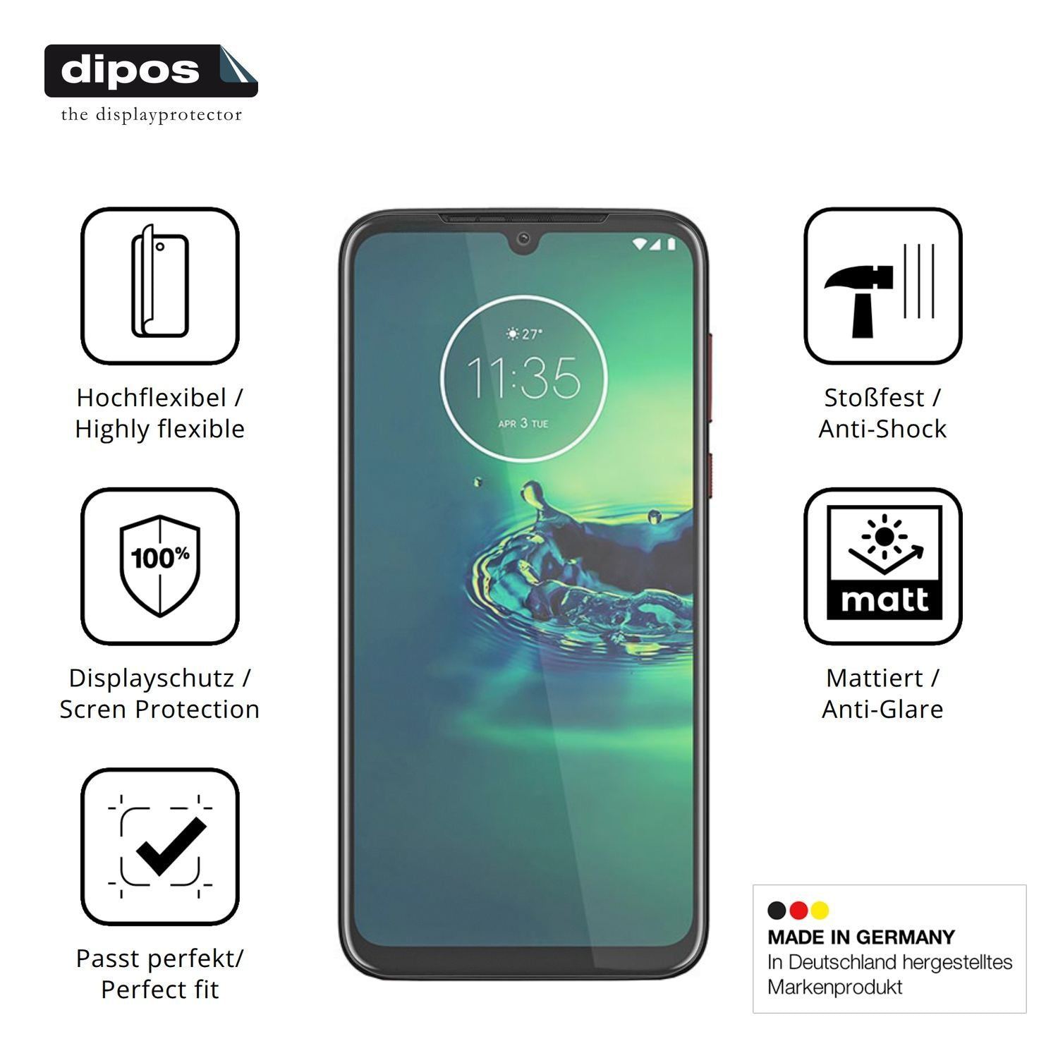 2x Full Cover Schutzfolie matt für Motorola One Vi (7)
