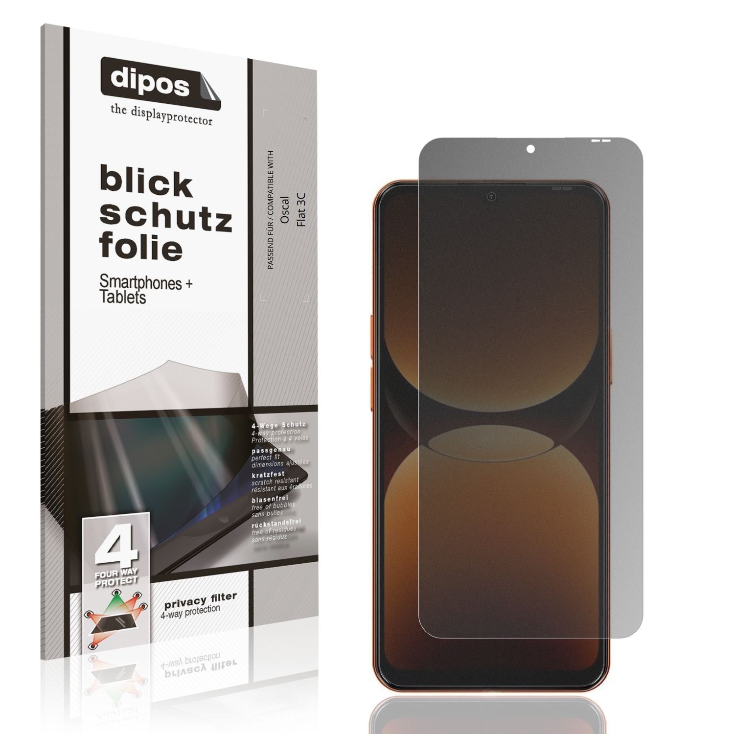 Blickschutzfolie für Oscal Flat 3C matt Schutzfoli (1)