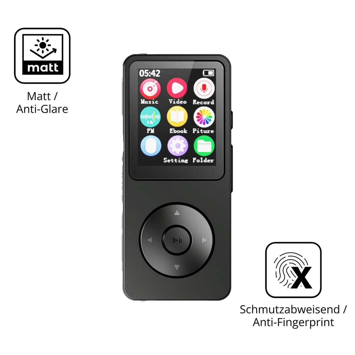 4x Schutzfolie matt für LICAEVEY MP3-Player Displa (5)