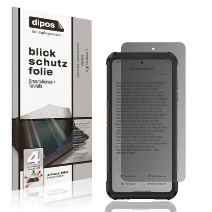 Blickschutzfolie für Ulefone RugOne Xever 7 matt S (1)