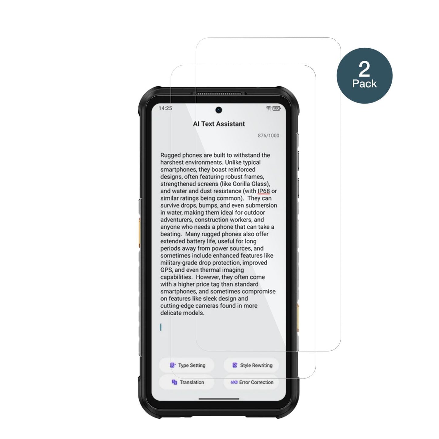 2x 9H Schutzfolie für Ulefone RugOne Xever 7 Panze (2)