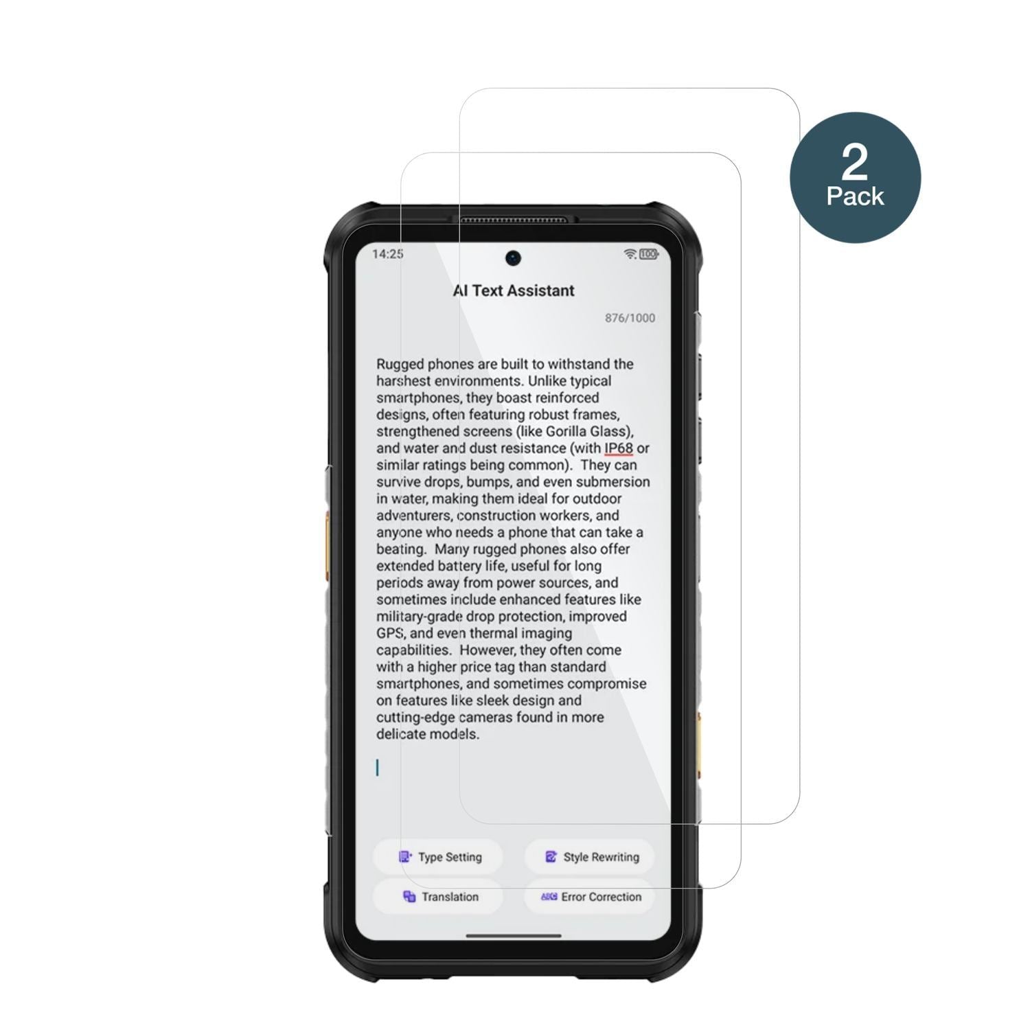2x 9H Schutzfolie für Ulefone RugOne Xever 7 Panze (2)