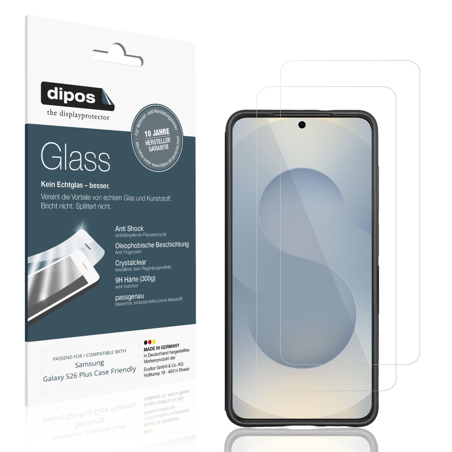 2x 9H Schutzfolie für Samsung Galaxy S26 Plus Case (1)