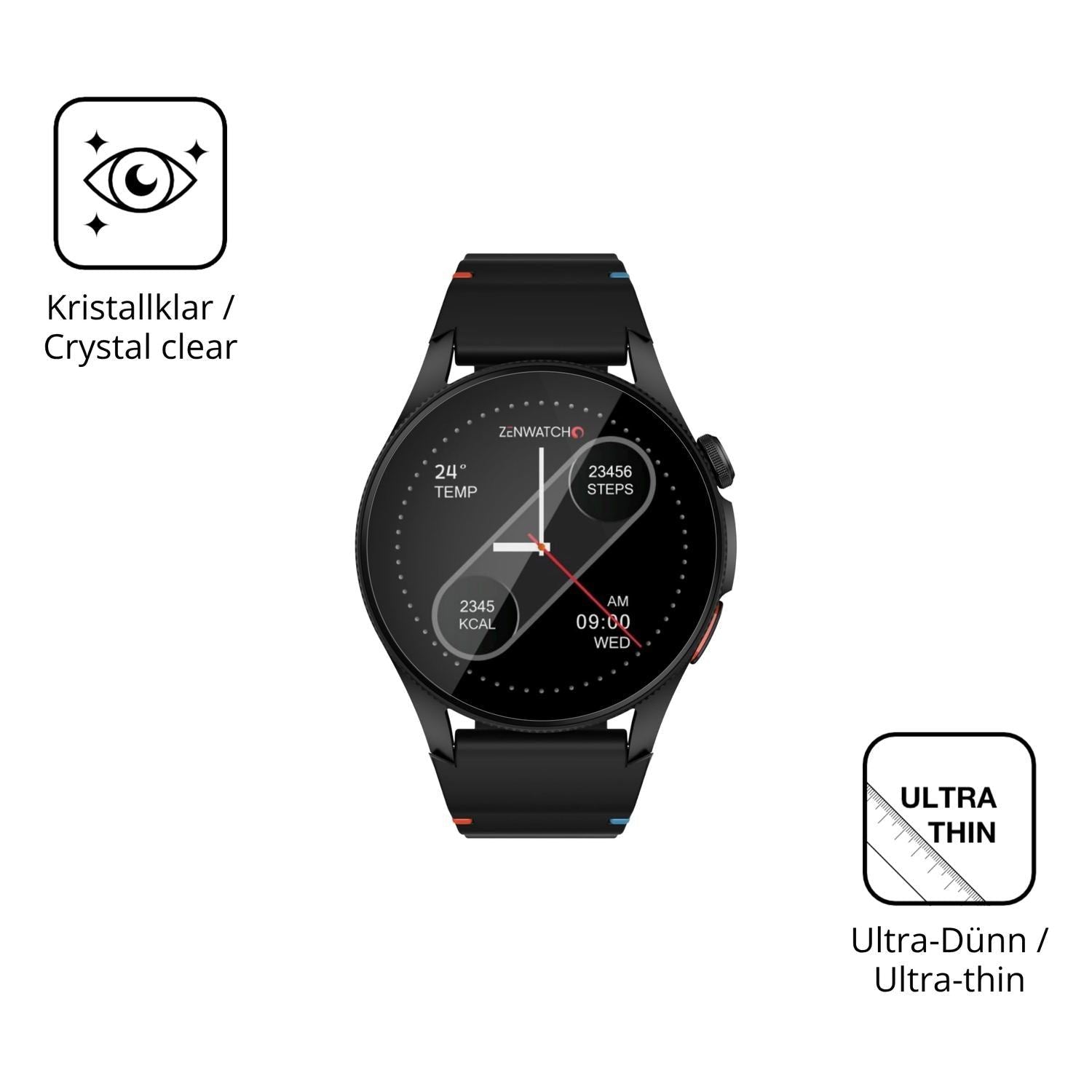 6x Schutzfolie klar für Zenwatch Zenara Display-Sc (5)