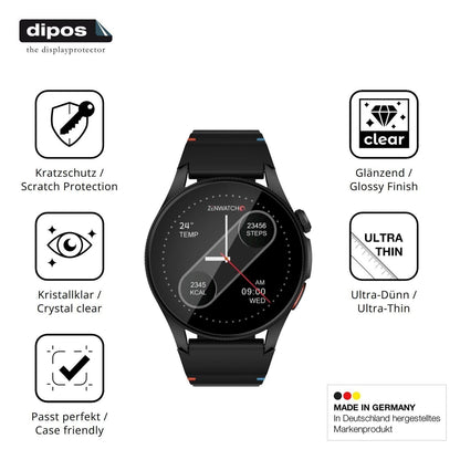 6x Schutzfolie klar für Zenwatch Zenara Display-Sc (7)