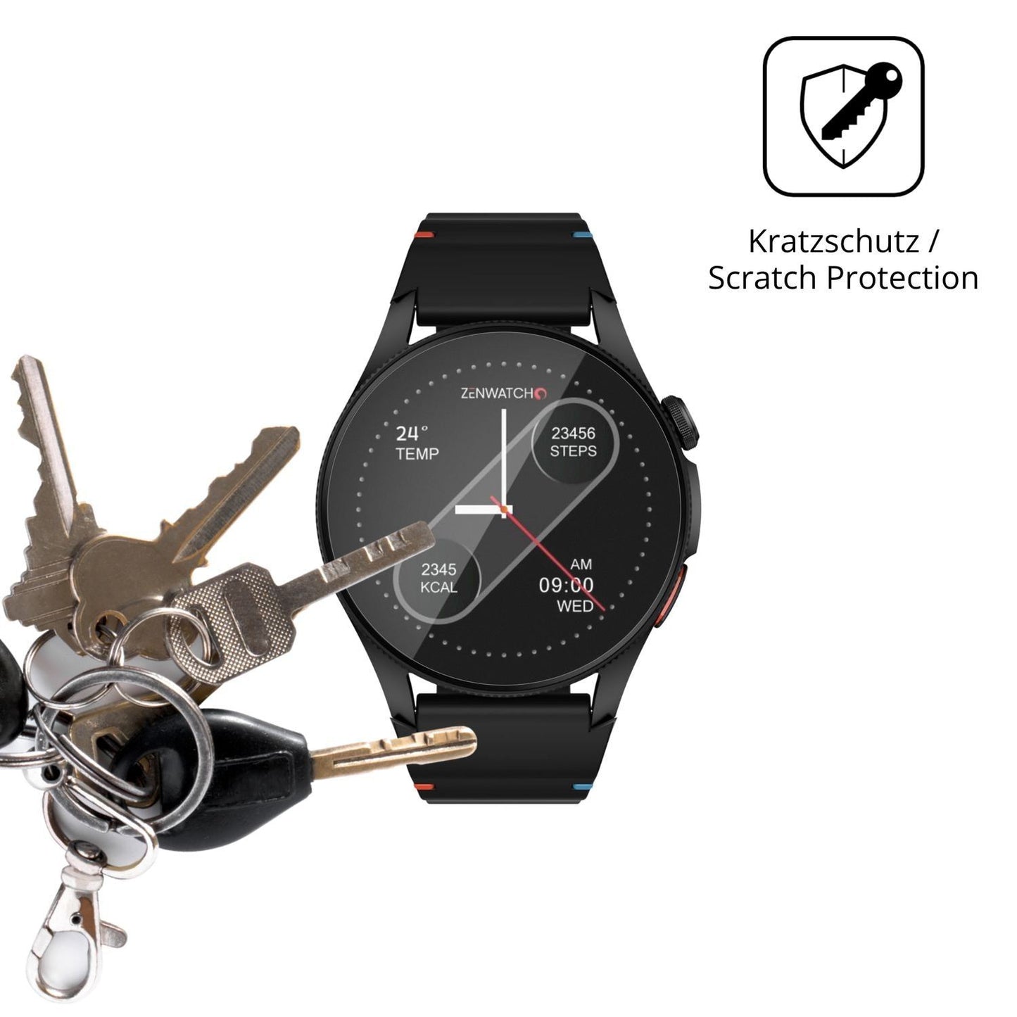 6x Schutzfolie matt für Zenwatch Zenara Display-Sc (4)