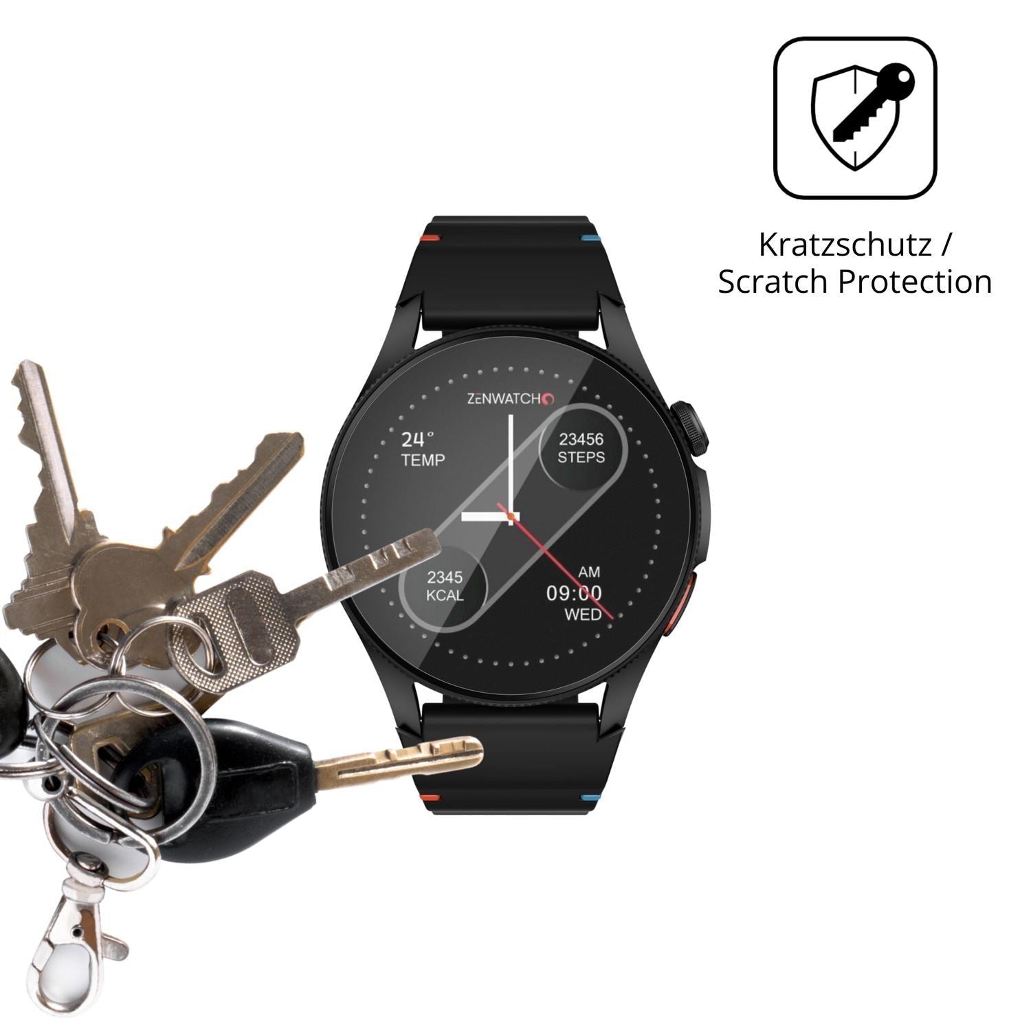 6x Schutzfolie matt für Zenwatch Zenara Display-Sc (4)