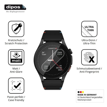6x Schutzfolie matt für Zenwatch Zenara Display-Sc (7)