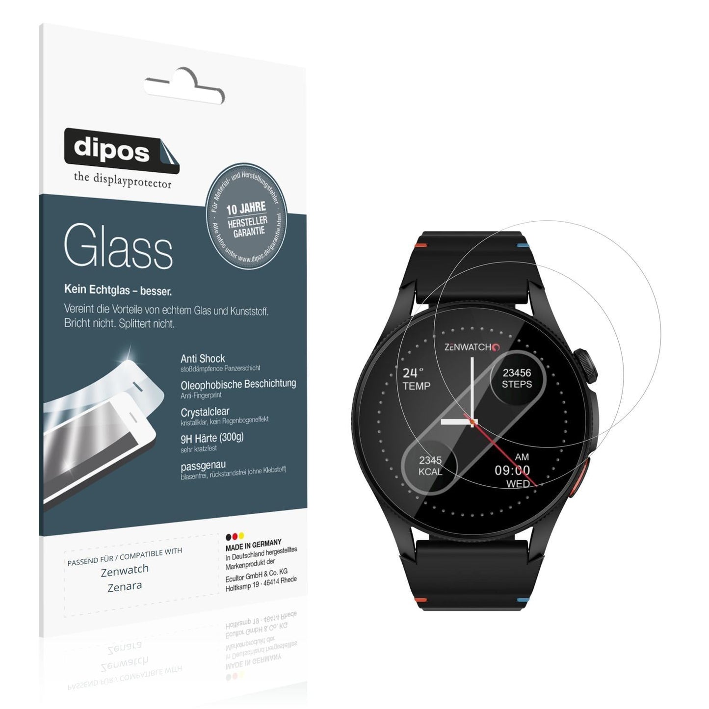 2x 9H Schutzfolie für Zenwatch Zenara Panzerfolie (1)