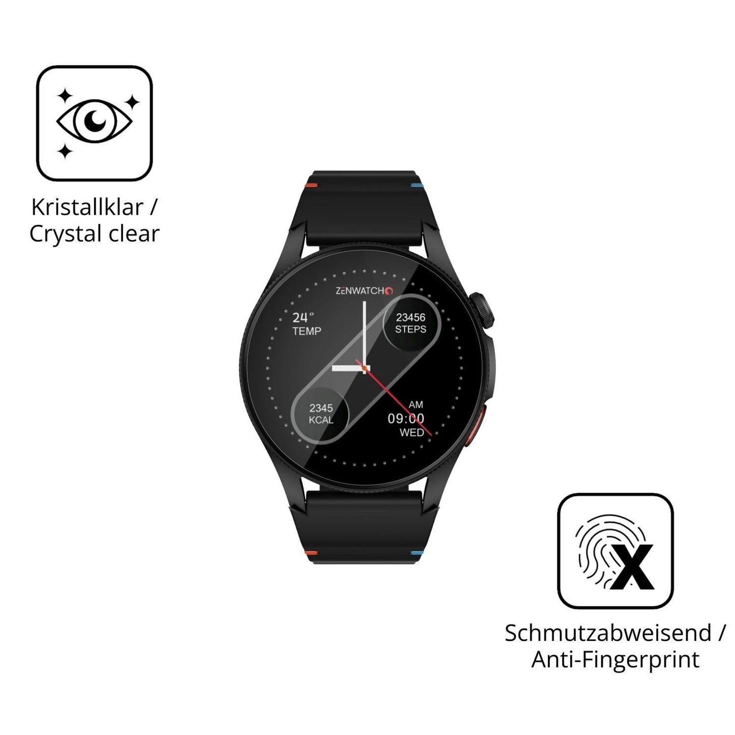 2x 9H Schutzfolie für Zenwatch Zenara Panzerfolie (5)