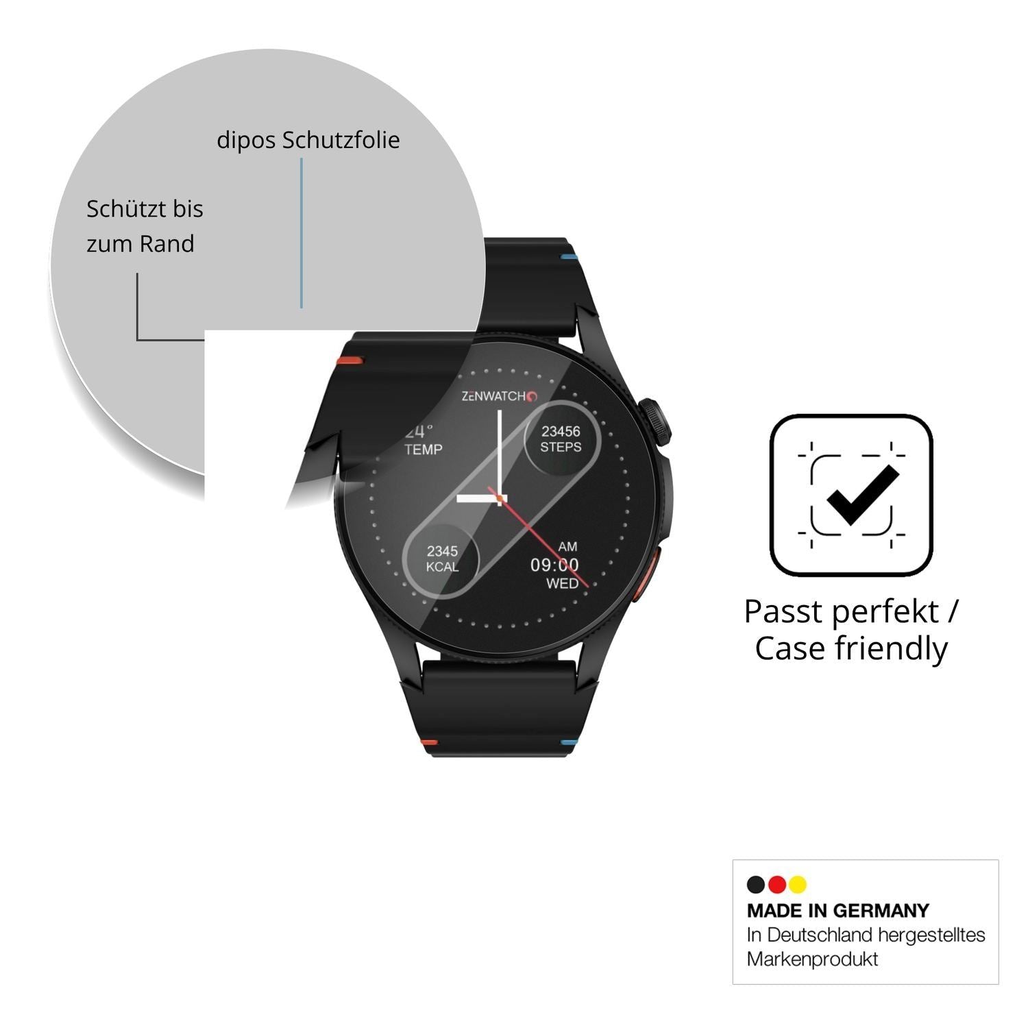 2x 9H Schutzfolie matt für Zenwatch Zenara Panzerf (6)