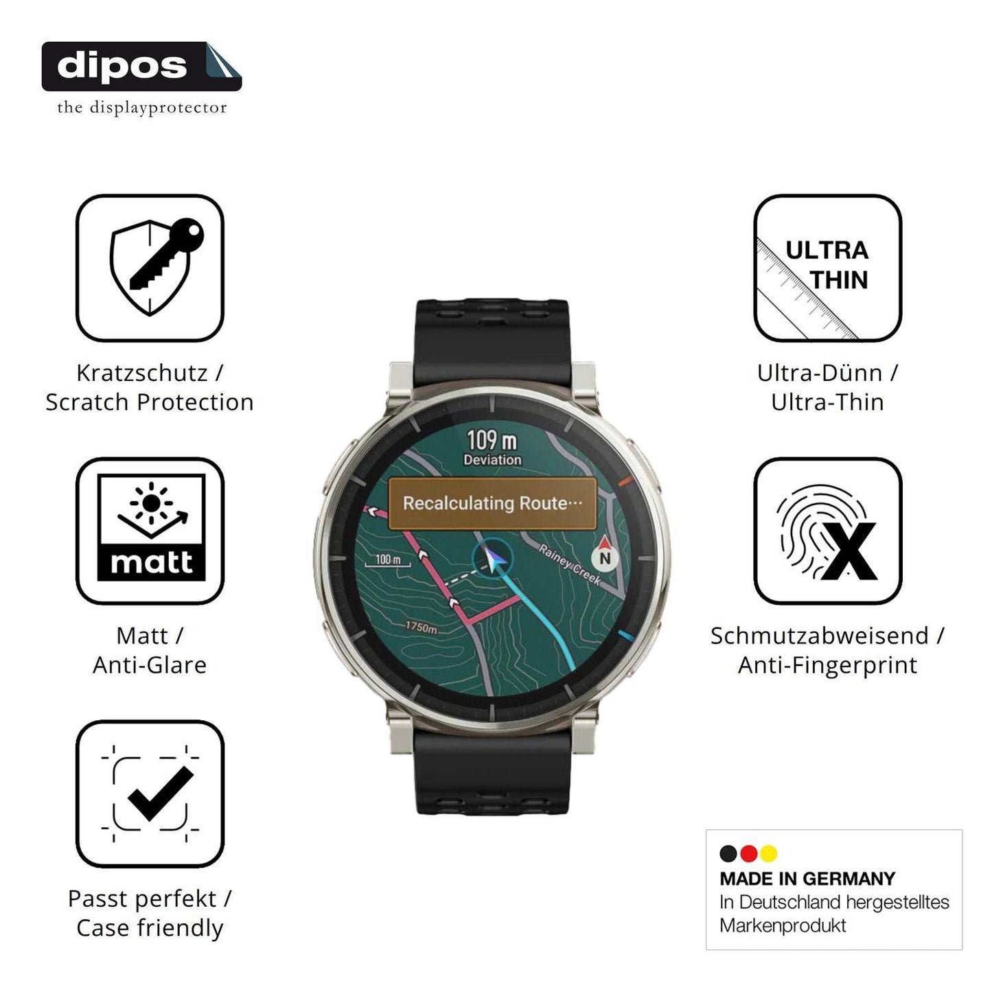 6x Schutzfolie matt für Amazfit Active 3 Premium D (7)