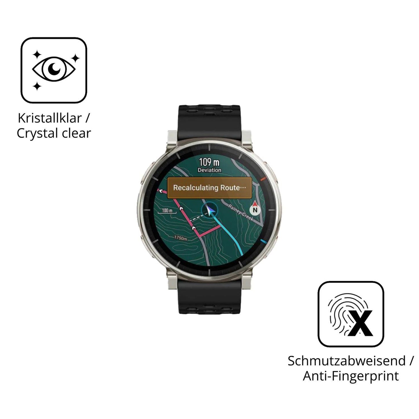 2x 9H Schutzfolie für Amazfit Active 3 Premium Pan (5)