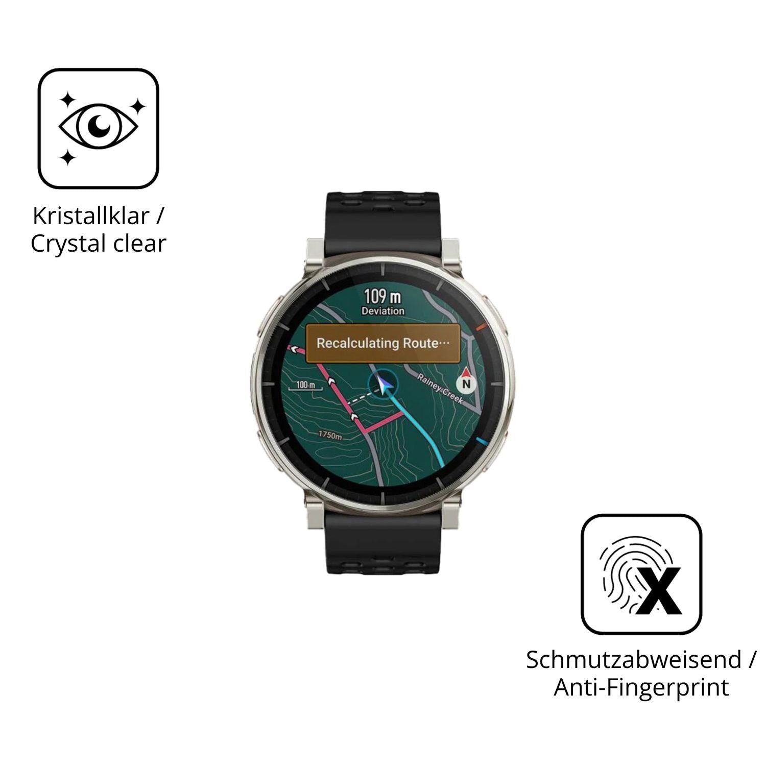 2x 9H Schutzfolie für Amazfit Active 3 Premium Pan (5)