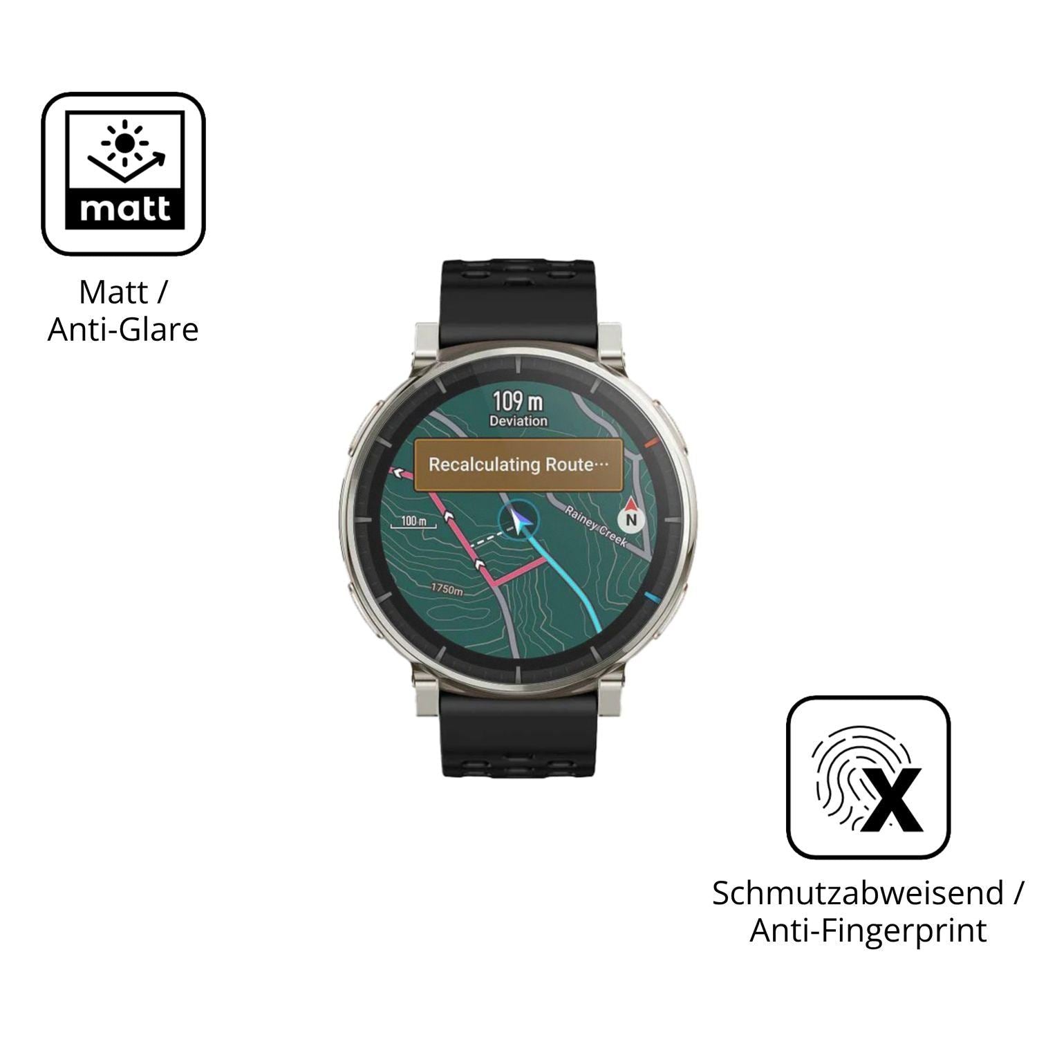 2x 9H Schutzfolie matt für Amazfit Active 3 Premiu (5)