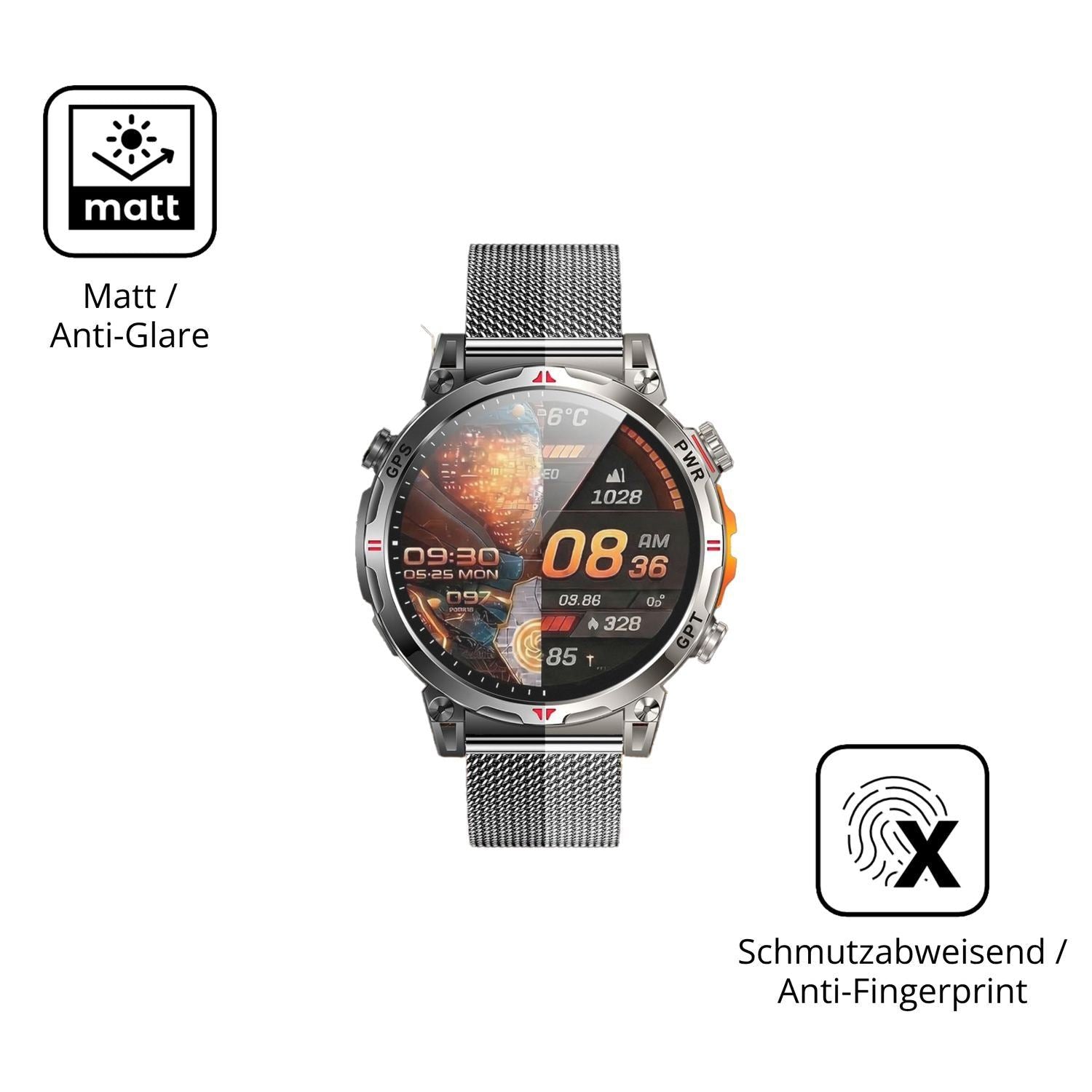 6x Schutzfolie matt für NONGAMX 1.7 Zoll Smartwatc (5)