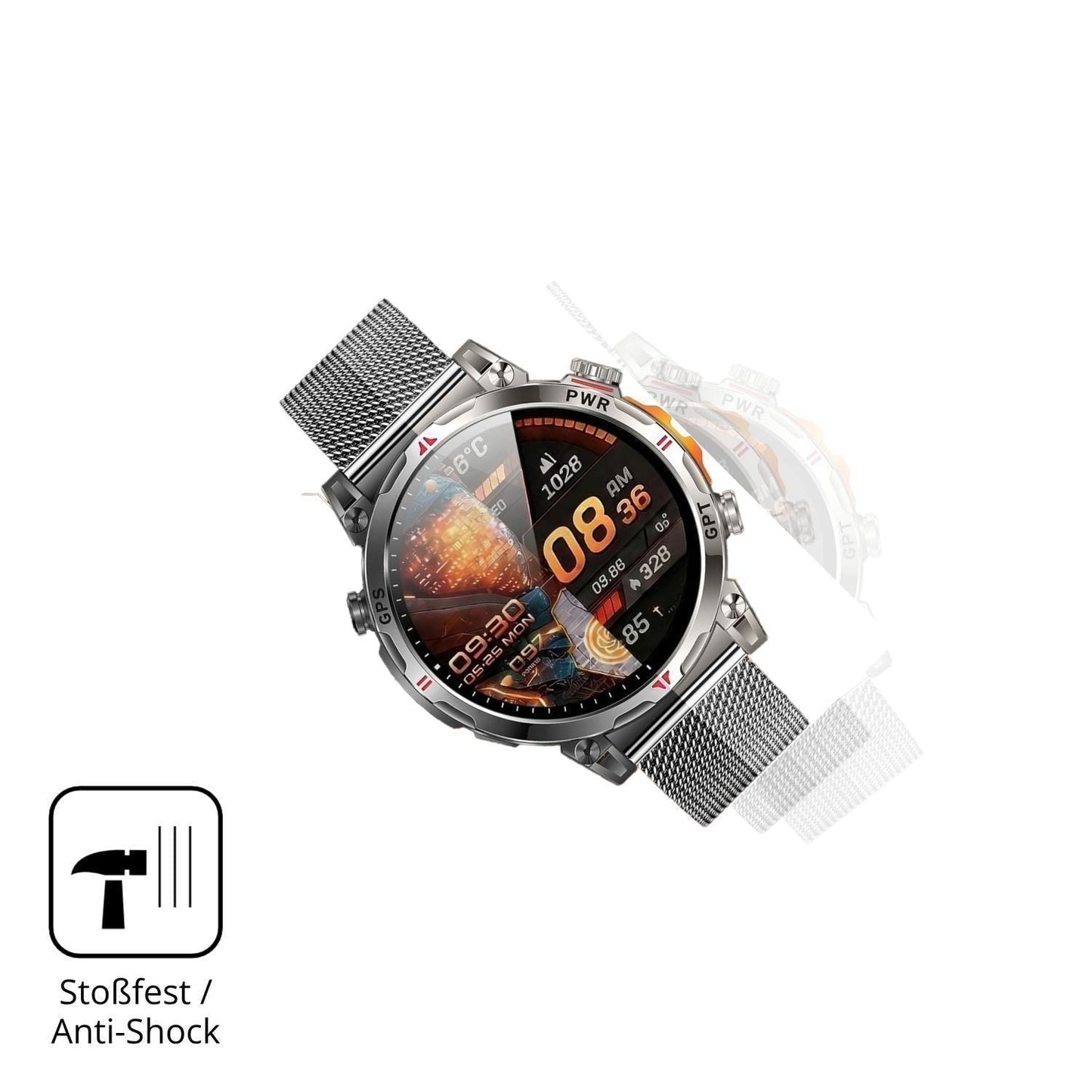 2x 9H Schutzfolie für NONGAMX 1.7 Zoll Smartwatch  (4)