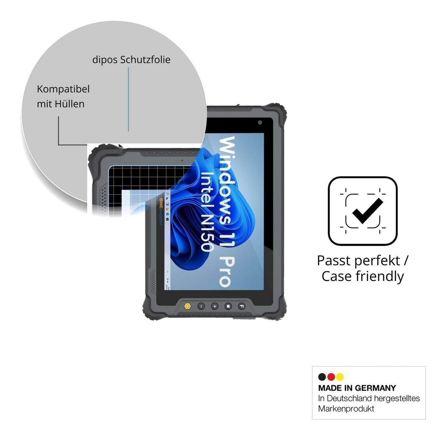 2x Schutzfolie klar für ONERugged M80N Display-Sch (6)
