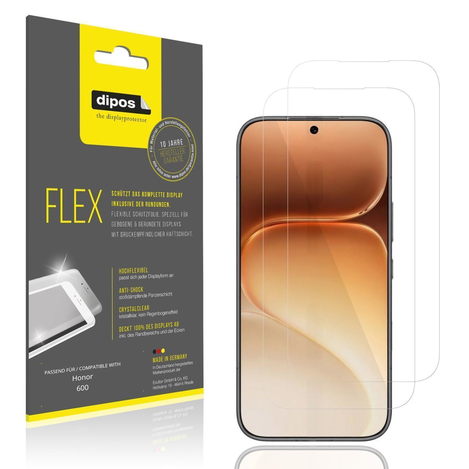 2x 3D Full Cover Schutzfolie für Honor 600 (1)