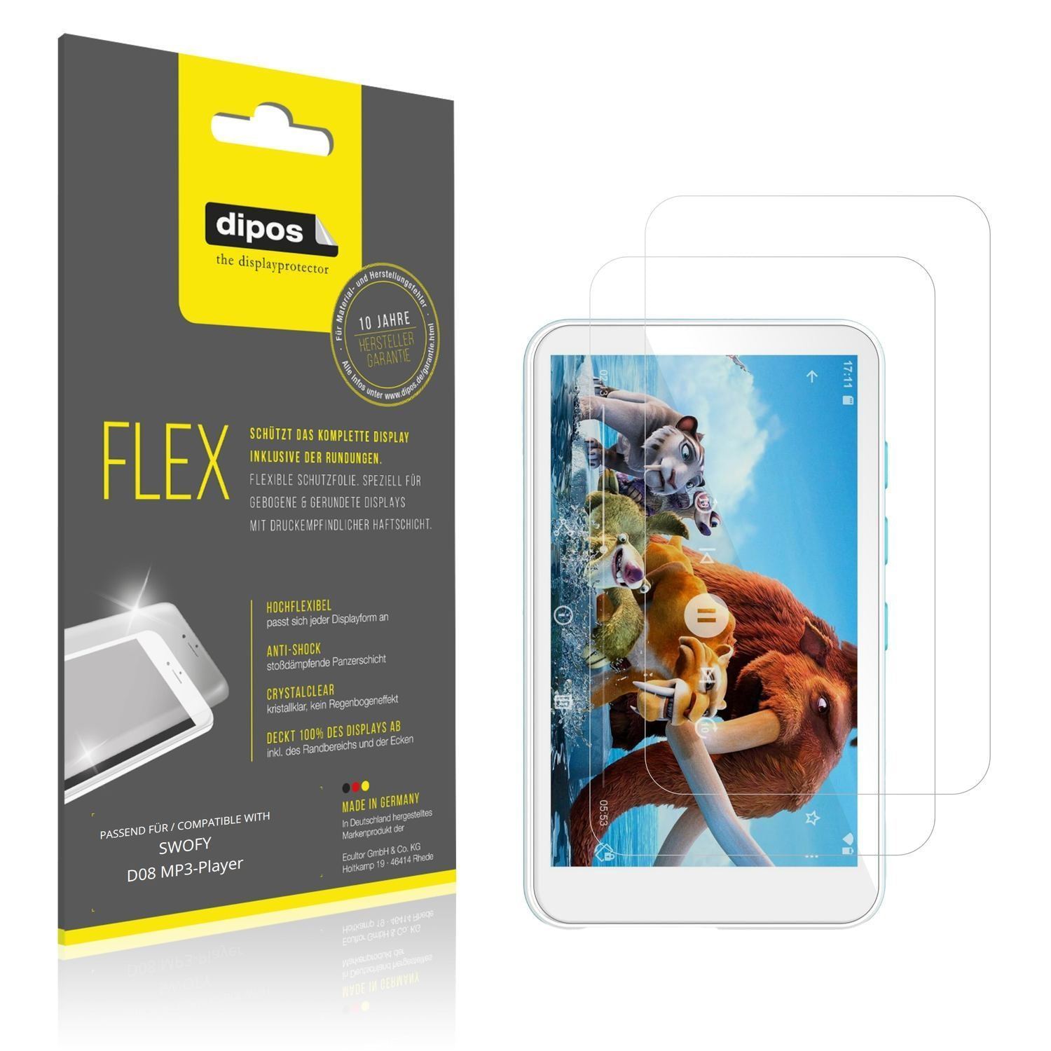 2x 3D Full Cover Schutzfolie für SWOFY D08 MP3-Pla (1)