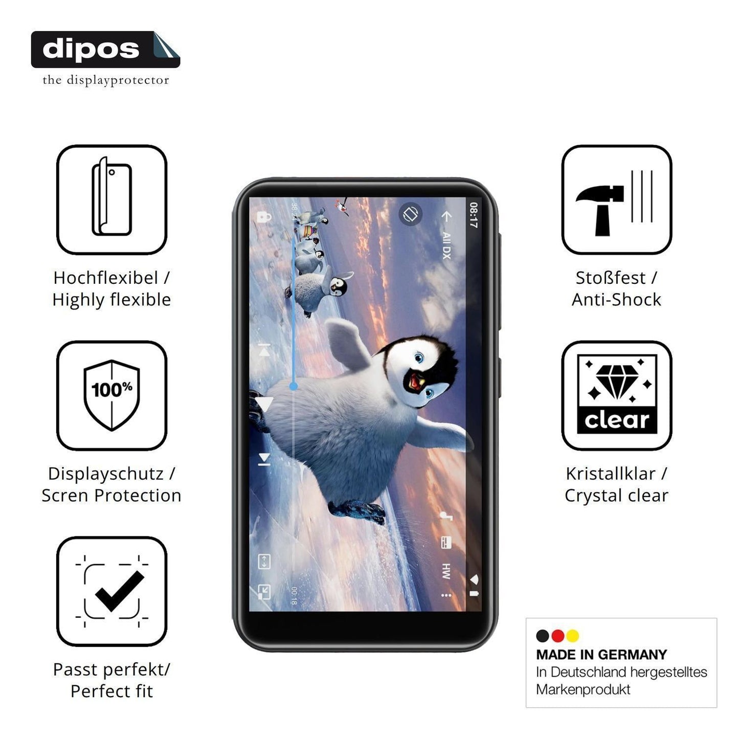 2x 3D Full Cover Schutzfolie für Diofox M12 MP3-Pl (7)
