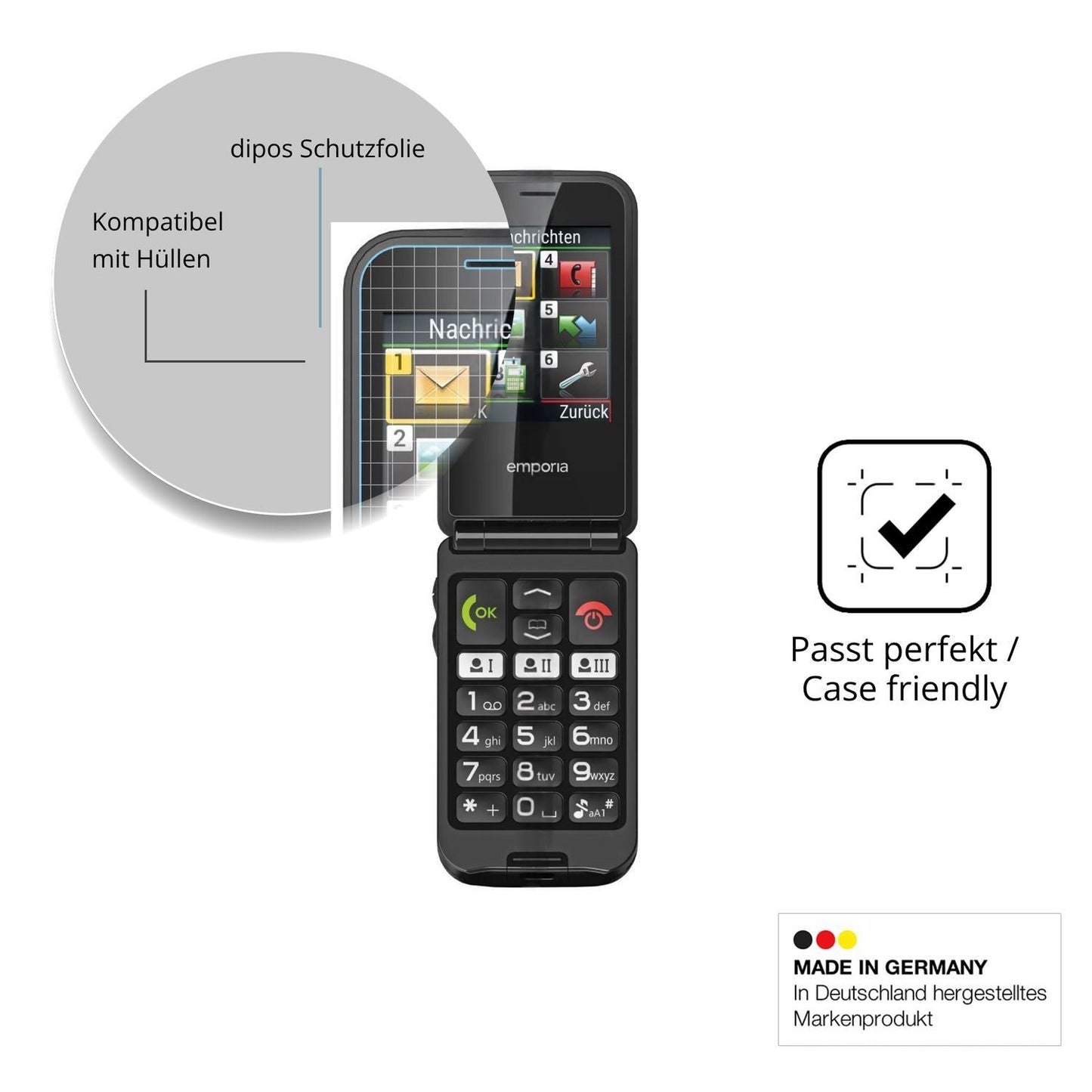4x Schutzfolie klar für Emporia TalkGlam Display-S (6)