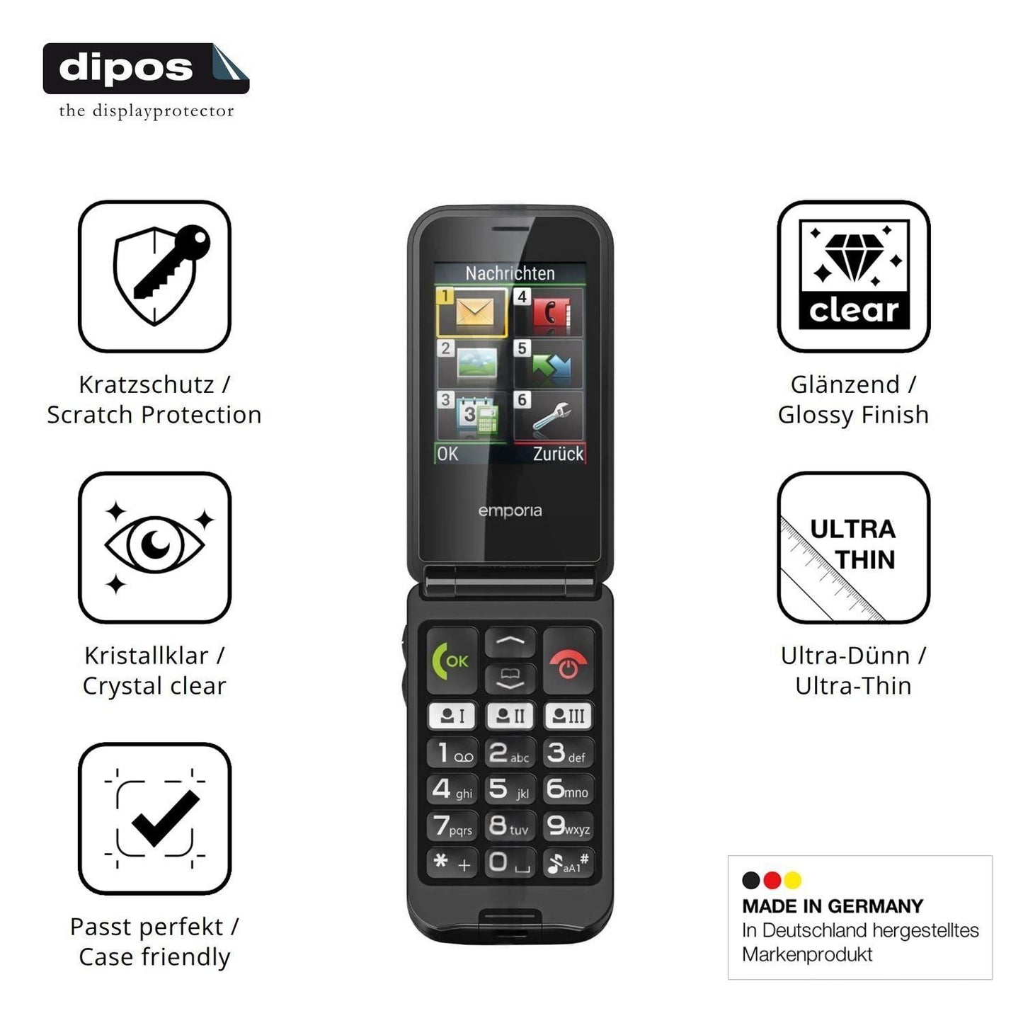 4x Schutzfolie klar für Emporia TalkGlam Display-S (7)