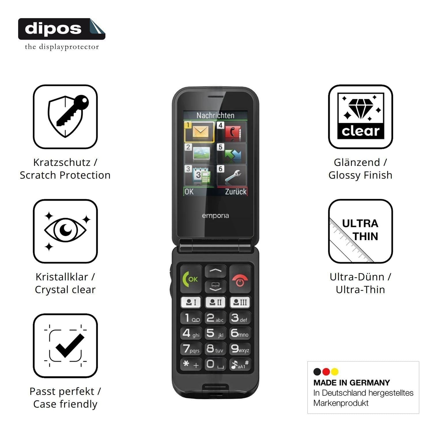 4x Schutzfolie klar für Emporia TalkGlam Display-S (7)