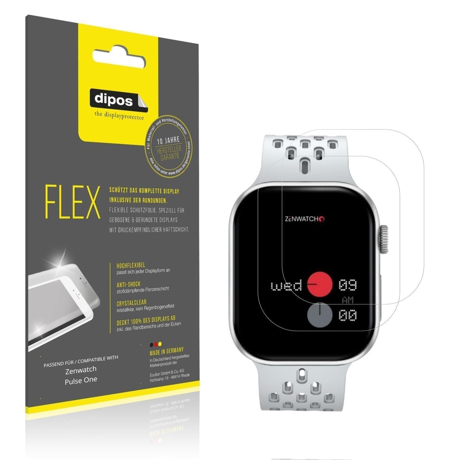 2x 3D Full Cover Schutzfolie für Zenwatch Pulse On (1)