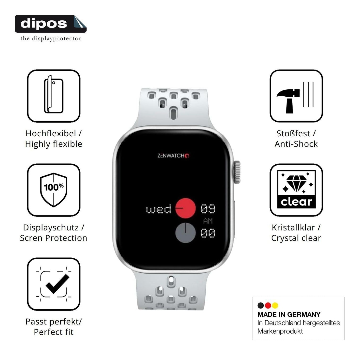 2x 3D Full Cover Schutzfolie für Zenwatch Pulse On (7)