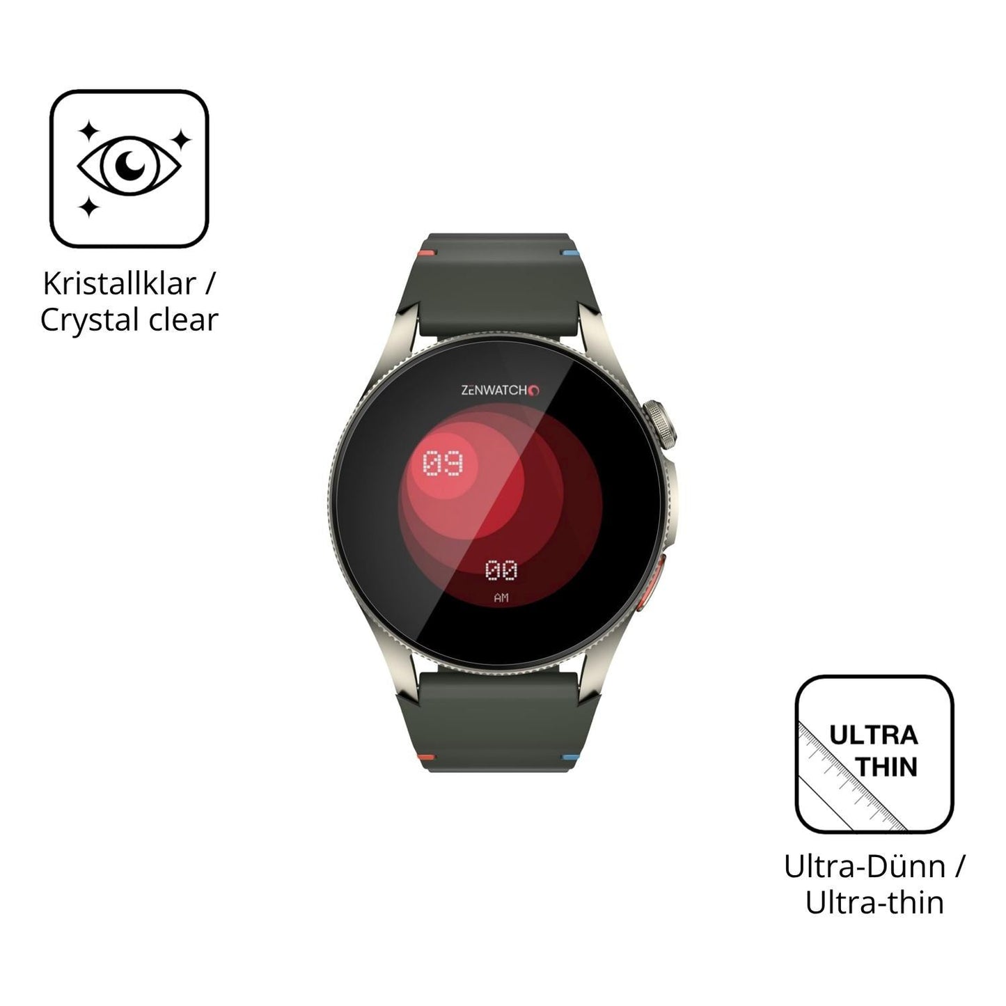 6x Schutzfolie klar für Zenwatch Zenara Titanium D (5)